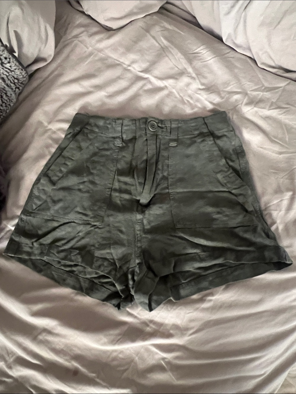 Altar'd State Olive Green High-Waist Bermuda Shorts